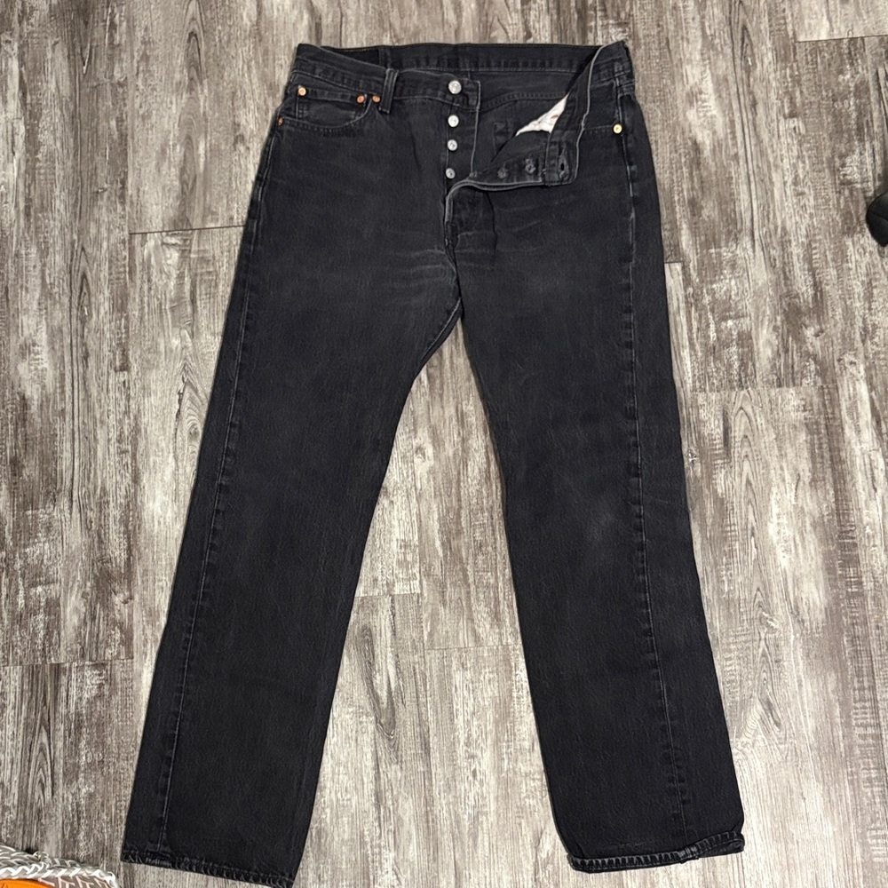 Levi's 501 Charcoal Straight-Leg Jeans